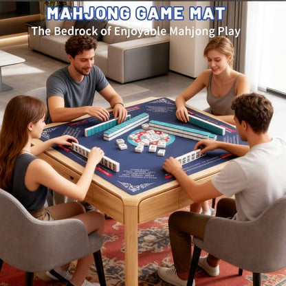Mahjong Mat - 31.5" Non-Slip Noise Reduction Gaming Mat | Classic Chinese Style, Large Size for Mahjong, Poker, Board Games, Reduces Tile Noise, Protects Tables, Waterproof - style: Classic Chinese Style