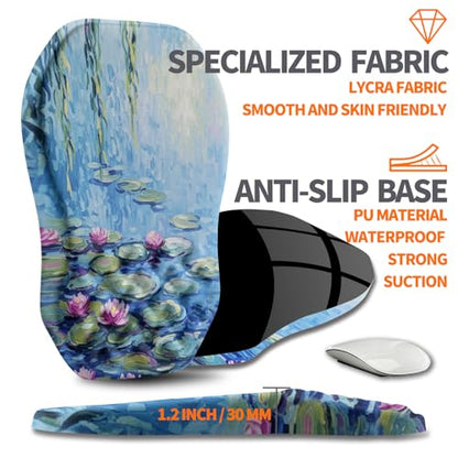 Ergonomic Slope Mouse Pad Wrist Support, Wrist Rest Mousepad for Carpal Tunnel Pain Relief with Massage Bulge and Slow Rebound Memory Foam (12x8 inch, Lotus Pond) - color: Am039-lotus Pond