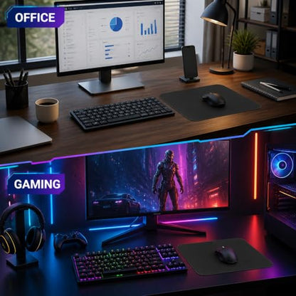 Tempered Glass Gaming Mouse Pad - Large 400×500×3mm (Obsidian Black) Thin Large Hard Mat, No - Slip Base for High - DPI Precision, Scratch - Resistant Smooth Surface, FPS/MOBA/Office Use - color: Obsidian Black, size: Large
