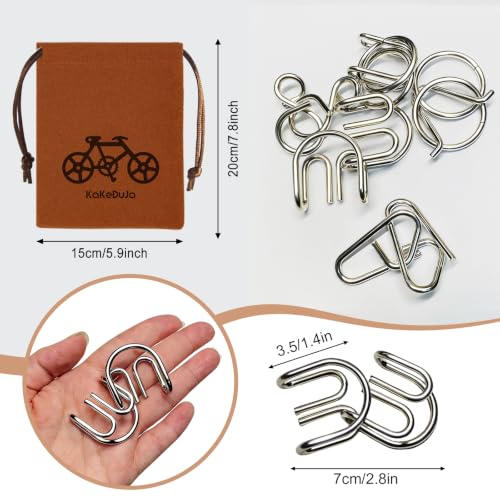 38 PCS Metal Brain Teaser Puzzles Set – Challenging Disentanglement Logic Lock Games for Adults, IQ Mind Toy Gift for Teens & Kids in Portable Travel Pouch - style: 38PCS Metal Puzzles