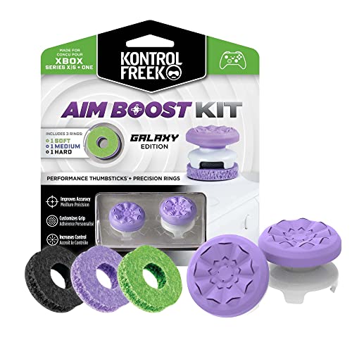 KontrolFreek Aim Boost Kit for Xbox One and Xbox Series X Controller | Includes Performance Thumbsticks and Precision Rings | Galaxy Edition - color: Purple