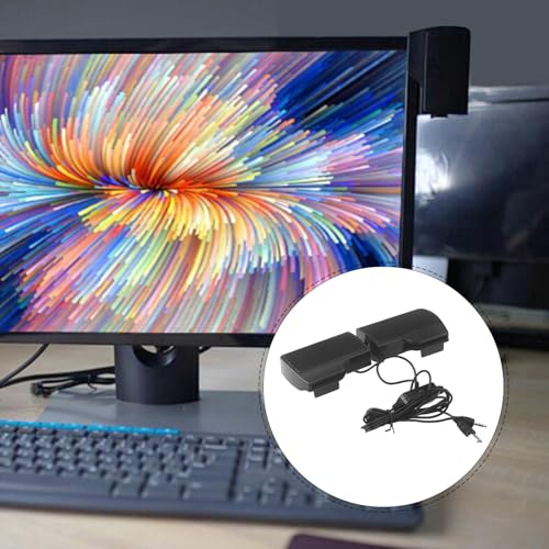 USB Clip-on Computer Speakers USB Powered Compact Desktop Speakers for Home Office Dormitory Use with Monitor Attachment, Stylish and Portable Music Soundbar for Laptop and PC
