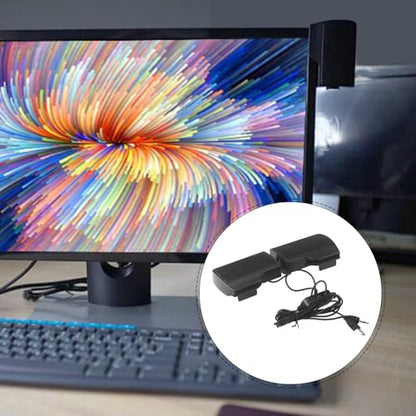 USB Clip-on Computer Speakers USB Powered Compact Desktop Speakers for Home Office Dormitory Use with Monitor Attachment, Stylish and Portable Music Soundbar for Laptop and PC