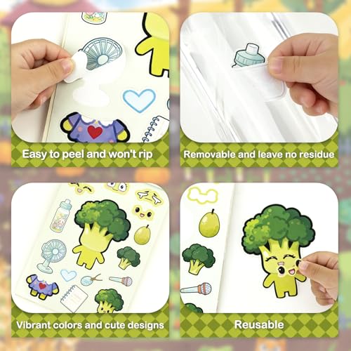 Dizdkizd Vegetable Stickers for Kids, Make a Face Stickers Mix and Match Veggie Craft for Water Bottles, Windows, Scrapbooks, Birthday Party Favors, Classroom Rewards - style: Vegetable