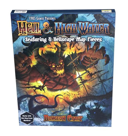 Dungeon Craft Hell & Highwater Game, Loose Leaf Inside a Custom Box, Water Resistant, Dry Erase by 1985 Games - style: Hell & Highwater