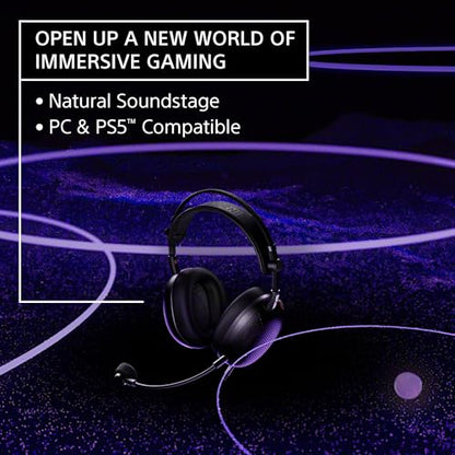 Sony INZONE H6 Air Wired Open-Back Gaming Headset with Mic, Black | Ultra‑Lightweight for All Day Comfort, For PC/PS5/Mobile, Detachable High-Fidelity Mic, Audiophile, USB‑C Audio Box