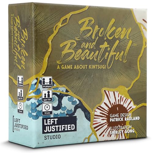 Left Justified Broken and Beautiful Kintsugi Card Game – A Uniquely Themed Deck for Game Night Fun with Family and Friends – Adults and Teens – 2 to 4 Players – Highly Portable