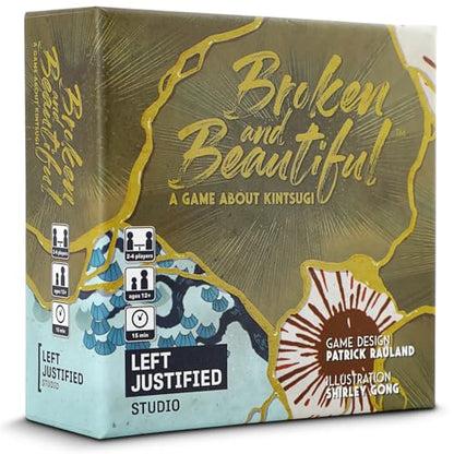 Left Justified Broken and Beautiful Kintsugi Card Game – A Uniquely Themed Deck for Game Night Fun with Family and Friends – Adults and Teens – 2 to 4 Players – Highly Portable