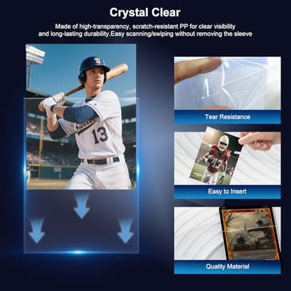 600 Counts Soft Clear Perfect Fit Card Sleeves for Trading Cards, Exact Fit Protector for TCG, Sports (Basketball, Baseball, Football) and Collectible Cards,Plastic Penny Sleeves(600)