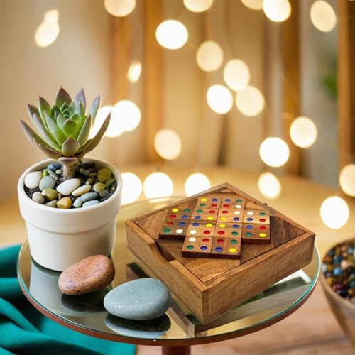 Color Match 12 Pieces Puzzle Fun Challenging Wooden IQ Brain Teaser Game - style: 12 Pieces Color Match