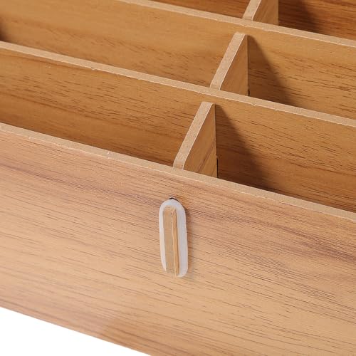 Multi-Functional 12-Compartment Wooden Card Storage Box for Trading Cards and Tokens, Lightweight Portable Organizer for Games DIY Assembly Light Brown