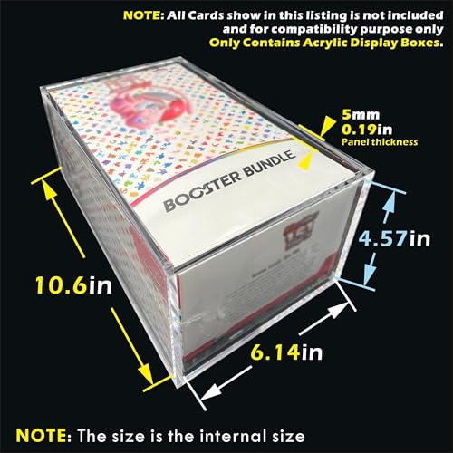 1PC Acrylic Magnetic Case for Booster Bundle(10Bundle) Clear Acrylic Display Case with Magnets Lid