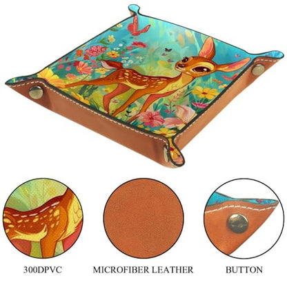 Flowers Deer Dice Tray Dice Rolling Tray Folding Dice Holder for Dice Games, Like RPG, DND and Other Table Games - color: Multi 2