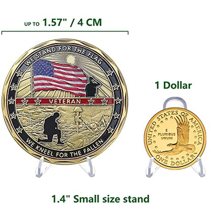 Challenge Coin Display Stand Coin Holder, 25 PCS 1.4" Acrylic Stands for Display Coins Easel Trading Cards Challenge Medals Casino Chips or Other Small Items at Museum Home Decoration Birthdays Tables - size: 25 PCS / 1.4"