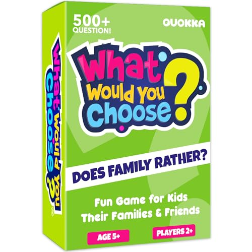 QUOKKA Board Games for Kids 8-12 – Family Games for Kids and Adults – What Would You Choose – 500+ Questions – Does Family Rather – Fun Card Game for Families and Teens - color: 2. Family Edition