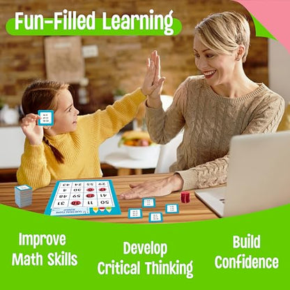 SpriteGru Addition & Subtraction Bingo Game, 360 Math Problems, 2 Educational Math Board Game for Kindergarten and Preschool Kids 4-8, Perfect for Classroom & At Home - style: Addition & Subtraction Bingo Game