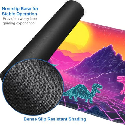 for MTG Game Playmat - 24 x 14 inches with Dices and Storage Bags, Non-Slip Base for TCG and Board Game Card Mats, Trading Card Games Mat, Neon Dinosaur, Futurism Pattern Collectible Card Playmats - color: Jv-playmat-p7-1-g196