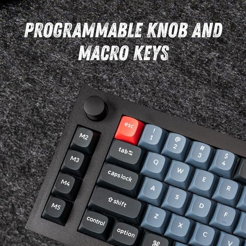 Keychron Q65 Wired 65% Layout Compact Mechanical Keyboard, QMK/VIA Macro Keys Knob Hot-Swappable Aluminum Body Gaming 1000 Hz Polling Rate Compatible with Mac Windows Linux-Gateron Blue Switch - color: Carbon Black-Blue Switch