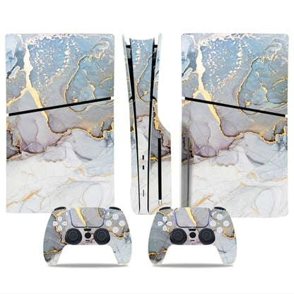 Console Skin Sticker Wrap Compatible with PS5 Slim Disc (Light Blue) | Protective Vinyl Decal, Game Controller Cover - color: Light Blue