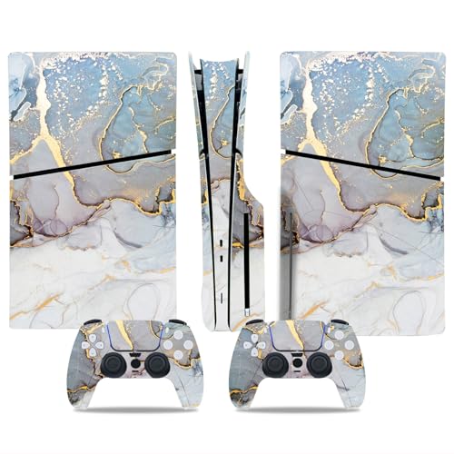 Console Skin Sticker Wrap Compatible with PS5 Slim Disc (Light Blue) | Protective Vinyl Decal, Game Controller Cover - color: Light Blue
