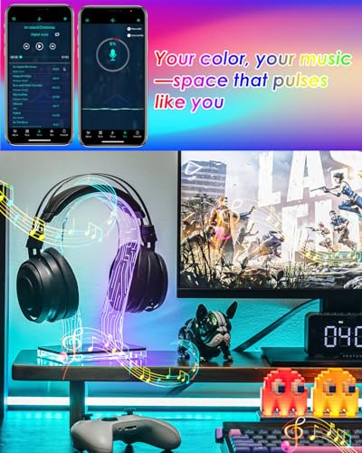 OAPRIRE Acrylic RGB Headphone Stand for Desk with Many Light Modes & Colors | Customizable 213 Lighting Modes & 60,000 Colors, with 4.8ft USB Power Cable, Universal, Sturdy, Gifts for Gamers Men