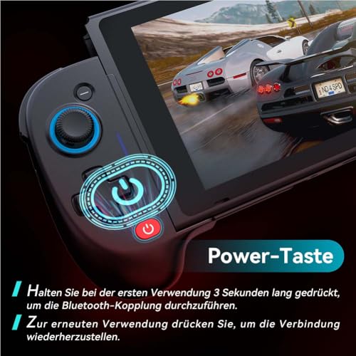 ShanWan Switch Controllers - One-Piece Joypad Replacement Switch OLED, Suitable for Handheld Mode, Adjustable Turbo and Dual Vibration, Ergonomic, 6-Axis Gyro, Compatible Programming Function - size: Switch Only