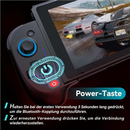 ShanWan Switch Controllers - One-Piece Joypad Replacement Switch OLED, Suitable for Handheld Mode, Adjustable Turbo and Dual Vibration, Ergonomic, 6-Axis Gyro, Compatible Programming Function - size: Switch Only