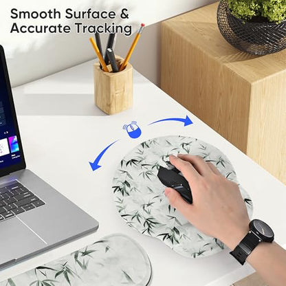 RICHEN 3 PCS Computer Mouse Pads for Desk with Coaster Set, Non-Slip Keyboard Wrist Rest and Mouse Pad Set, Ergonomic Design(YKMWR-56) - color: Ykmwr-56