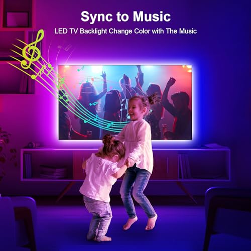 Nexillumi LED Lights for TV, 13.2ft TV LED Backlight for 32-65 Inch, RGB LED Strip Lights Behind TV, APP Remote Control Music Sync TV Led Lights for Bedroom - size: 13.2ft for 32"-65" TV