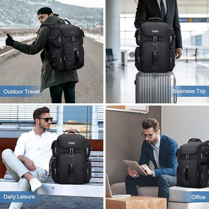 WITZMAN Travel Backpack for Men Carry-on Laptop Backpack | Nylon Luggage Bag Fits 16 Inch for Airline Approved, Multi Pocket, For Traveling,Casual,Commuting, B744 Black - color: Upgrade Black