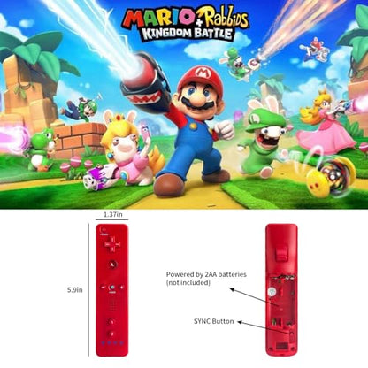 TechKen 2 Pack Wii Controller with Silicone Case and Wrist Strap, Remote for Wii Wii U - color: Red&Blue