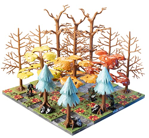 Monster Adventure Terrain 3D Interchangeable Builder System - 91pc Painted Fall Forest Set w Base - Build Modular Worlds in a Snap & Elevate Your Campaign - Compatible with DND Dungeons & Dragons - color: Fall Forest Tree Set