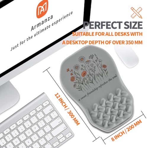 Ergonomic Slope Mouse Pad Wrist Support, Wrist Rest Mousepad for Carpal Tunnel Pain Relief with Massage Bulge and Slow Rebound Memory Foam (12x8 inch, Sweet Friendship) - color: AM043-Sweet Friendship
