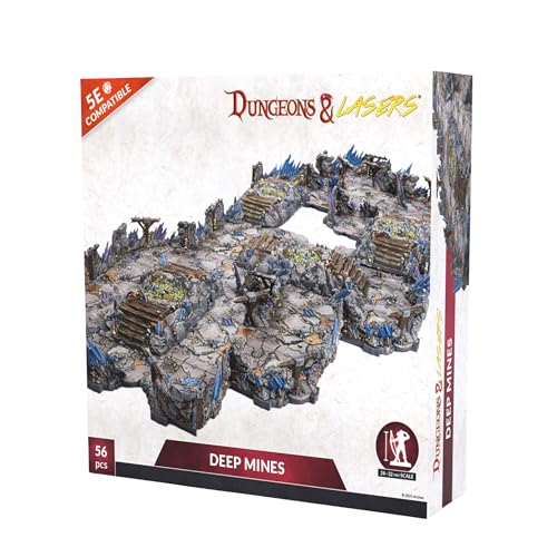 Dungeons & Lasers Archon Studio의 Deep Mines 56피스 DND 지형 세트 | 5E D&D 및 테이블 탑 RPG 게임과 호환, 도색되지 않음, 조립 필요, 만 14세 이상