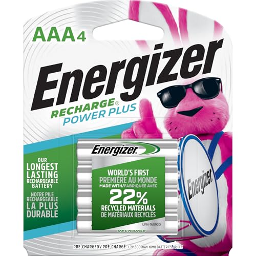Energizer Power Plus Rechargeable AAA Batteries (4 Pack), 800mAh Triple A Batteries - size: 4 Count (Pack of 1), style: AAA