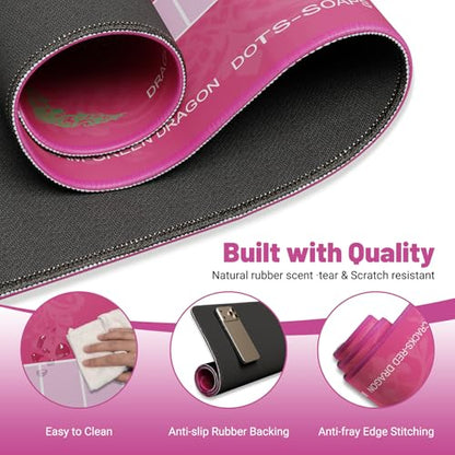 Mahjong Mat for Table,32.4"x32.4"Rubber American Mahjong Cover with Carrying Bag,Non-Slip Noise Reduction Gaming Mat for Poker/Cards/Board Games/Tile Games(Pink) - color: Cl-pink