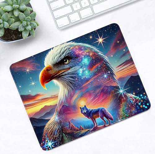 Anti Slip Rubber Eagle Mouse Pad, Starry Sky Computer and Office Mouse Pad | High Density Smooth Surface, Anti Slip Rubber Bottom Stable And Not Displaced, Exquisite Lock Edge Wear-Resistant And Durable - color: Starry Sky Eagle