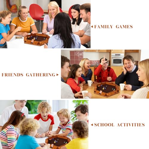 Shut The Box Game Wooden,6 Players Math Games for Kids 8-12,Dice Box Family Games for Kids and Adults,Board Tabletop Games for Kids 5-7, Close The Box Game for Classroom,Home,Party or Pub(6-Retro) - style: 6-player - Retro