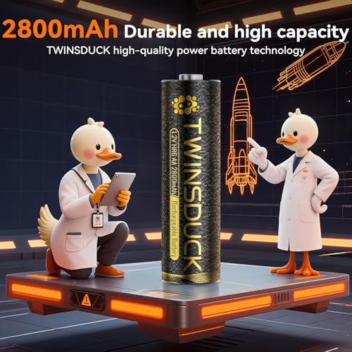 8 Pack AA Batteries Rechargeable 2800mAh High Capacity NiMH 1.2V for Remote | Low Self Discharge, Long-Lasting Pre-Charged, Up to 1200 Recharge Cycles, Fits Clocks, Toys, Game Controllers, Flashlights