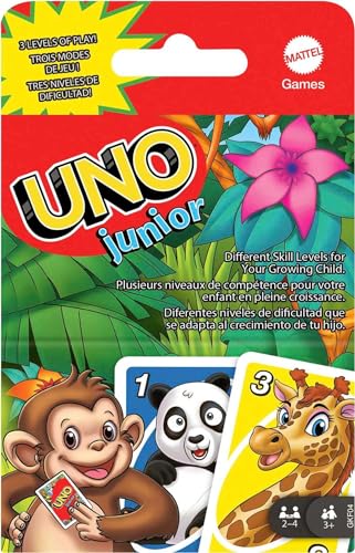 Mattel Games UNO Junior Card Game with 45 Cards, Gift for Kids 3 Years Old & Up - style: Original