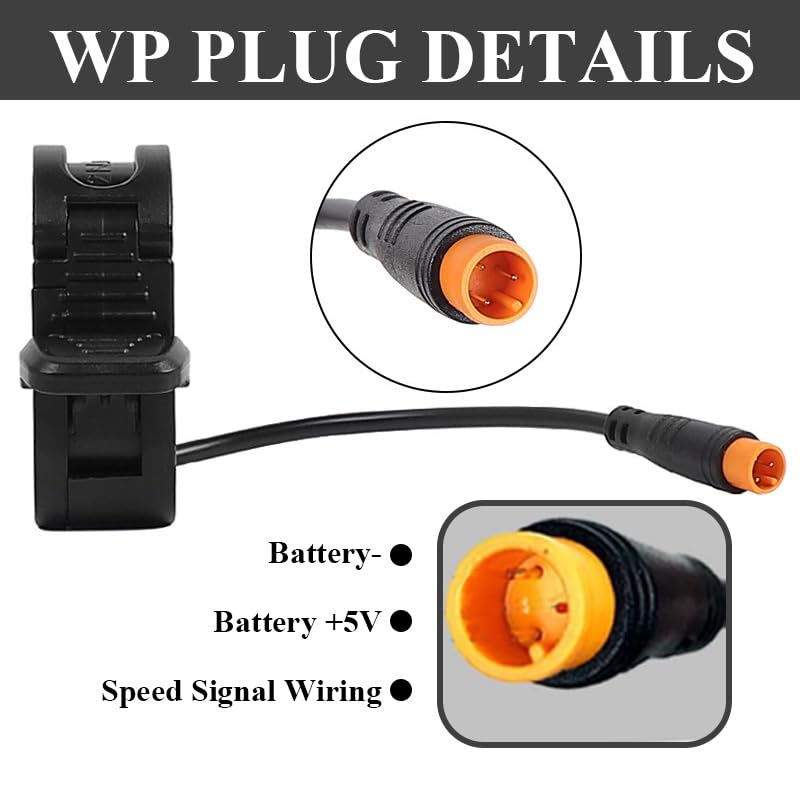 E-Bike Thumb Throttle 300X,Waterproof 3 Pin for 7/8" Handlebars | Ebike Throttle 3 Pin for 7/8inch 22mm Left and Right Handlebars for 12V/24V/36V/48V/52V/60V/72V Electric Bikes & Scooters