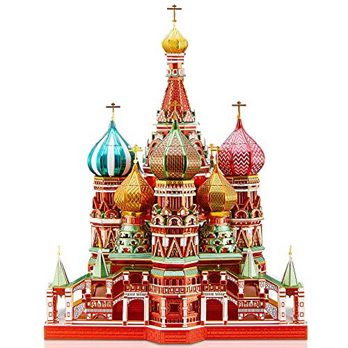 Piececool 3D Metal Puzzle Model Kits Saint Basil’s Cathedral Metal Building Kit for Adults, Brain Teaser DIY Model for Teens Man Woman Family-711 Pcs - color: Multicolors