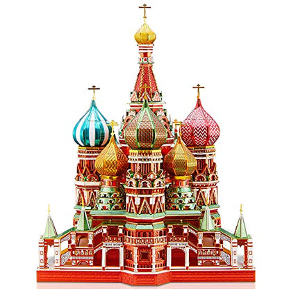 Piececool 3D Metal Puzzle Model Kits Saint Basil’s Cathedral Metal Building Kit for Adults, Brain Teaser DIY Model for Teens Man Woman Family-711 Pcs - color: Multicolors