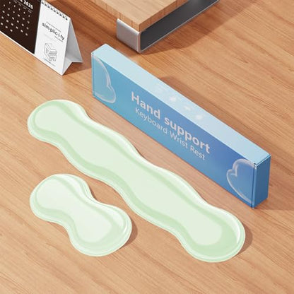 MOKURU Gel Keyboard and Mouse Wrist Rest Set, Comfort Ergonomic Wrist Support, for Wrist Pain Relief, Computer Keyboard Wrist Rest (Green) - color: Green