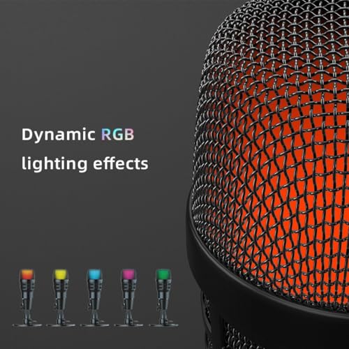USB Condenser Microphone for Podcasting & Streaming, RGB PC Mic w/Mute, Gain, Shock Mount,Compatible with PS4/5 PC Compatible