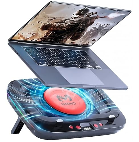 Gaming Laptop Cooler Turbo Fan Stand Compressed Air-Cooling Pad for Notebook 14-18” Advanced Seal Foam Heat Dissipation with RGB Lighting, 7-Level Adjustment, Dust Protection - Conquer Lag, Stay Cool