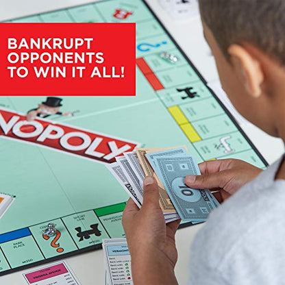 Monopoly Game, Family Board Games for 2 to 6 Players & Kids Ages 8 and Up, Includes 8 Tokens (Token Vote Edition) - size: 10.51 inches x 15.75 inches x 0.1 inches