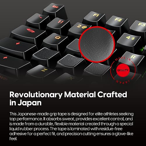 Pulsar Gaming Gears SUPERGRIP Pre-Cut Keyboard Griptape Pre-Laminated Sweat Absorbing High Performance Universal Anti Slip Mouse Keycap Grip Tape Ultra-Thin 0.5mm (0.02in) - style: Pre-Cut Keyboard