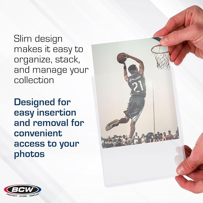 BCW 5x7 Topload Holder – 25 Count | Rigid 5x7 Toploader for Photos, Cards & Prints | Hard Plastic 5 x 7 Top Loader for Postcards, Pictures & Memorabilia Protection