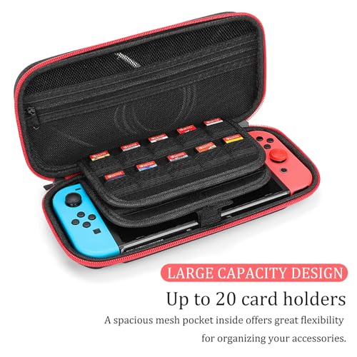AoHanan Little Fox Butterfly And Flowers Switch Carrying Case with 20 Games Cartridges Hard Shell Travel Protection Case for Console & Accessories - color: Little Fox Butterfly And Flowers